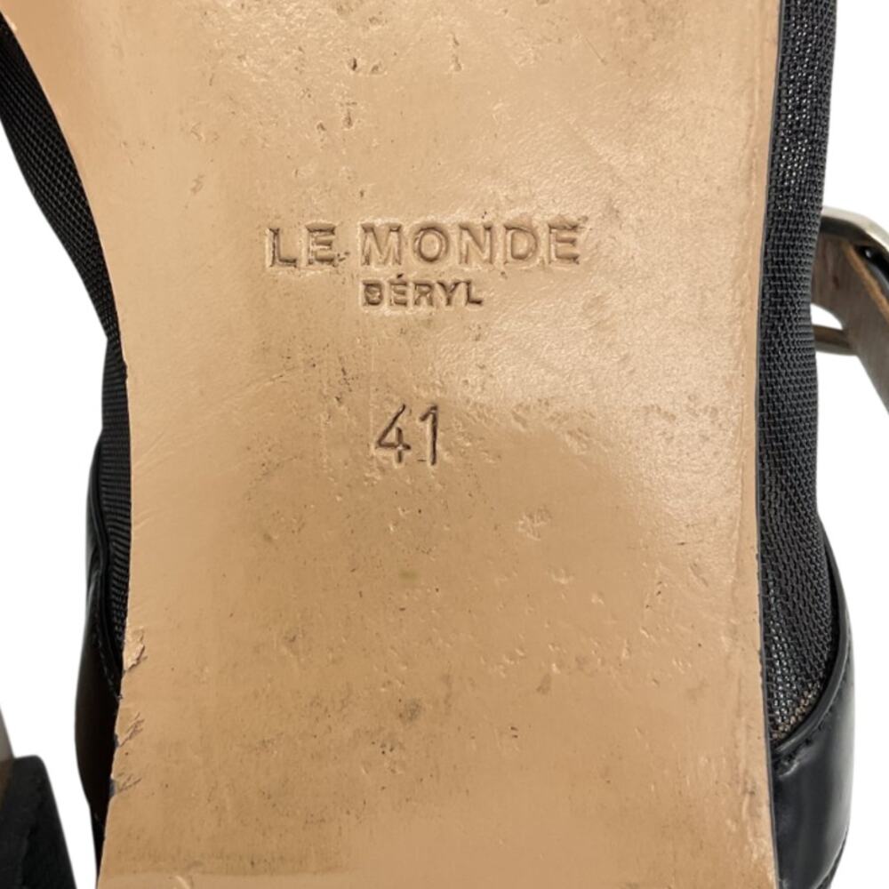 Le Monde Béryl Leather Trim Black Mary Jane Ballet Flats Size EU 41 / US 11 - Picture 6 of 9